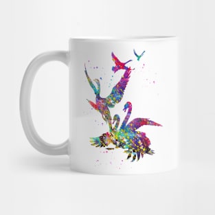 Flying swans Mug